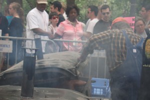 Ed Mitchell checking his babies on the pit!